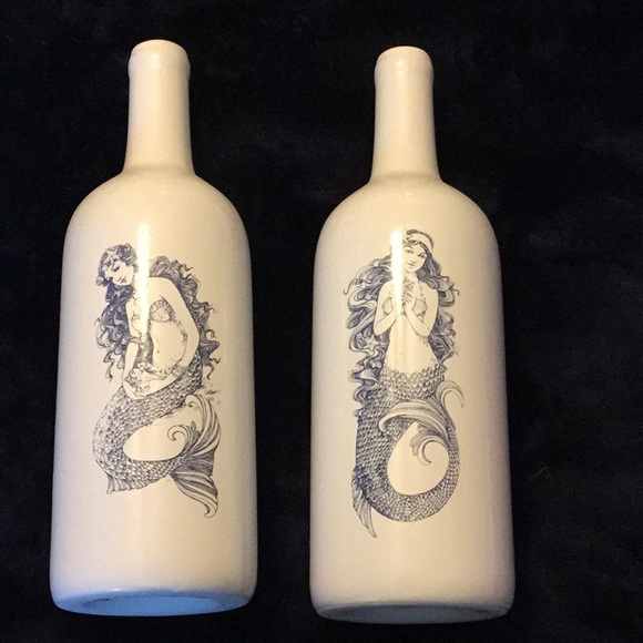 Young Other - White porcelain vases with mermaids